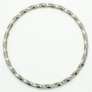 Silver plated, twisted metal bangle/bracelet.